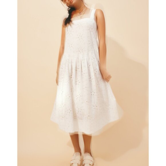 🆕 FREE PEOPLE Primavera Eyelet Midi Dress / White - Picture 3 of 10